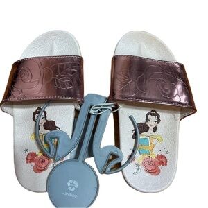 Disney Beauty and the Beast Sandals NEW 11 12 Belle Open Toe Rose Shoes